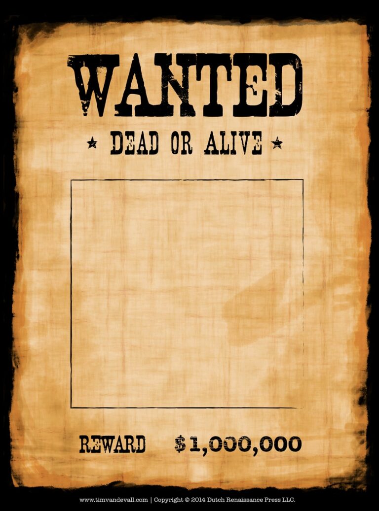 Wanted Poster Template Tim S Printables - Fillable Form 2024