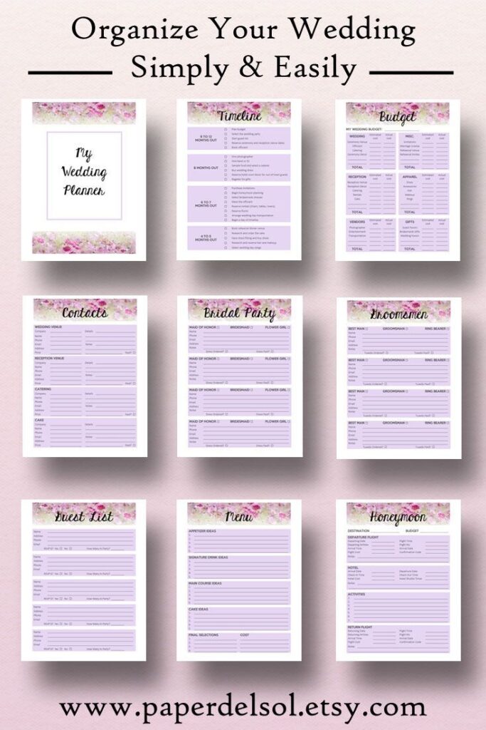 Free Printable Wedding Planner Pdf