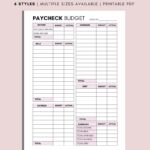 WEEKLY Budget Overview Template Printable Paycheck Budget Etsy de