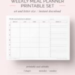 Weekly Meal Planner Printable Shopping Grocery Food List Etsy de