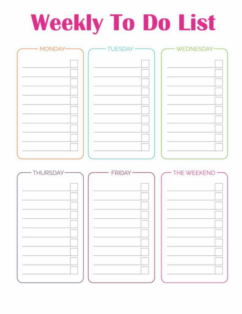 Weekly To Do List Template Printable Freebie Finding Mom