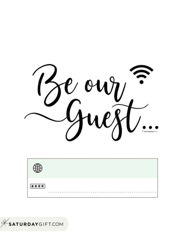 WiFi Password Sign 11 Cute Free Printable Templates - Fillable Form 2023