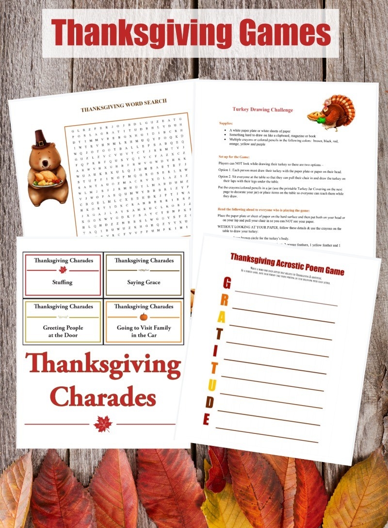Thanksgiving Games For Adults Printable