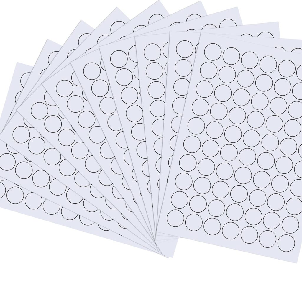 25mm 10 Sheets Printable Round Stickers A4 White Circle Stickers Matte ...