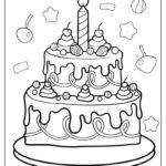 30 Cake Coloring Pages Free PDF Printables