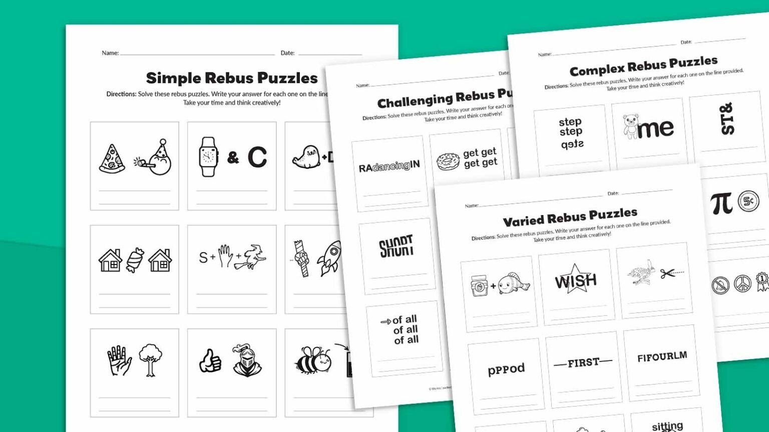 Printable Rebus Puzzles 7th Grade