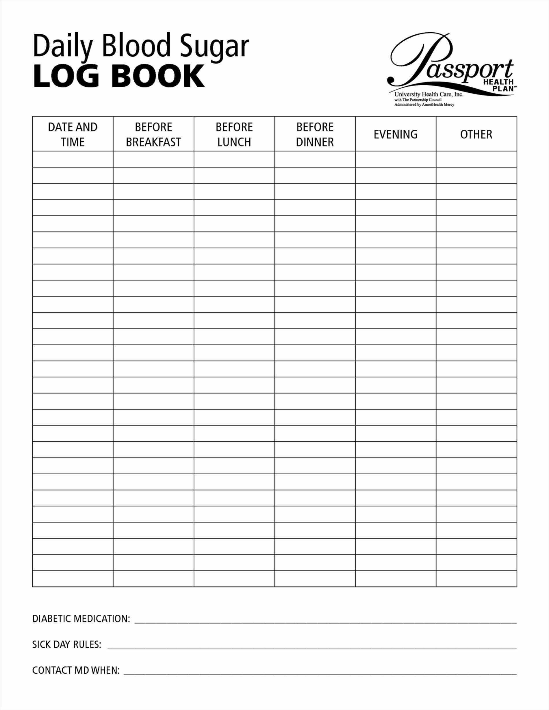 Free Printable Blood Glucose Chart