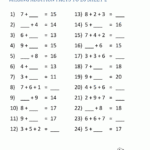 Addition Facts To 20 Worksheets