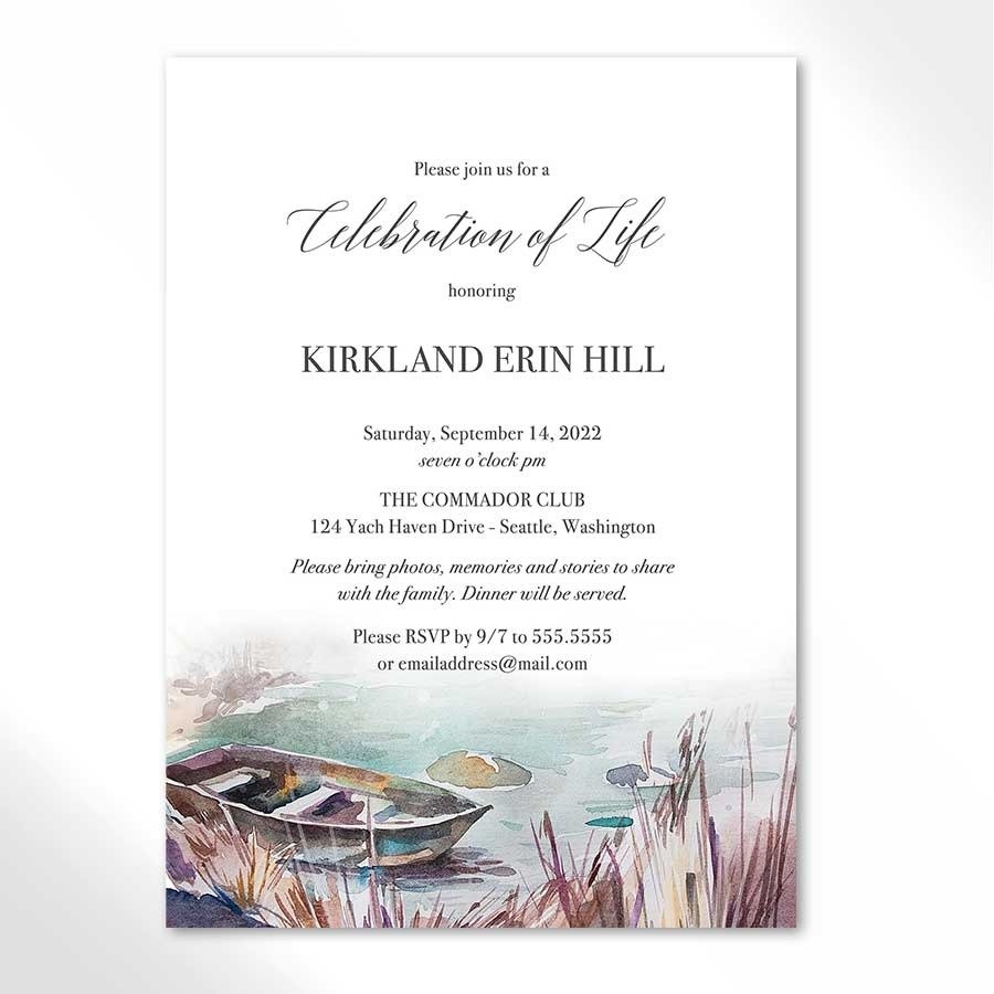 Celebration Of Life Invite Template For A Funeral Or Memorial