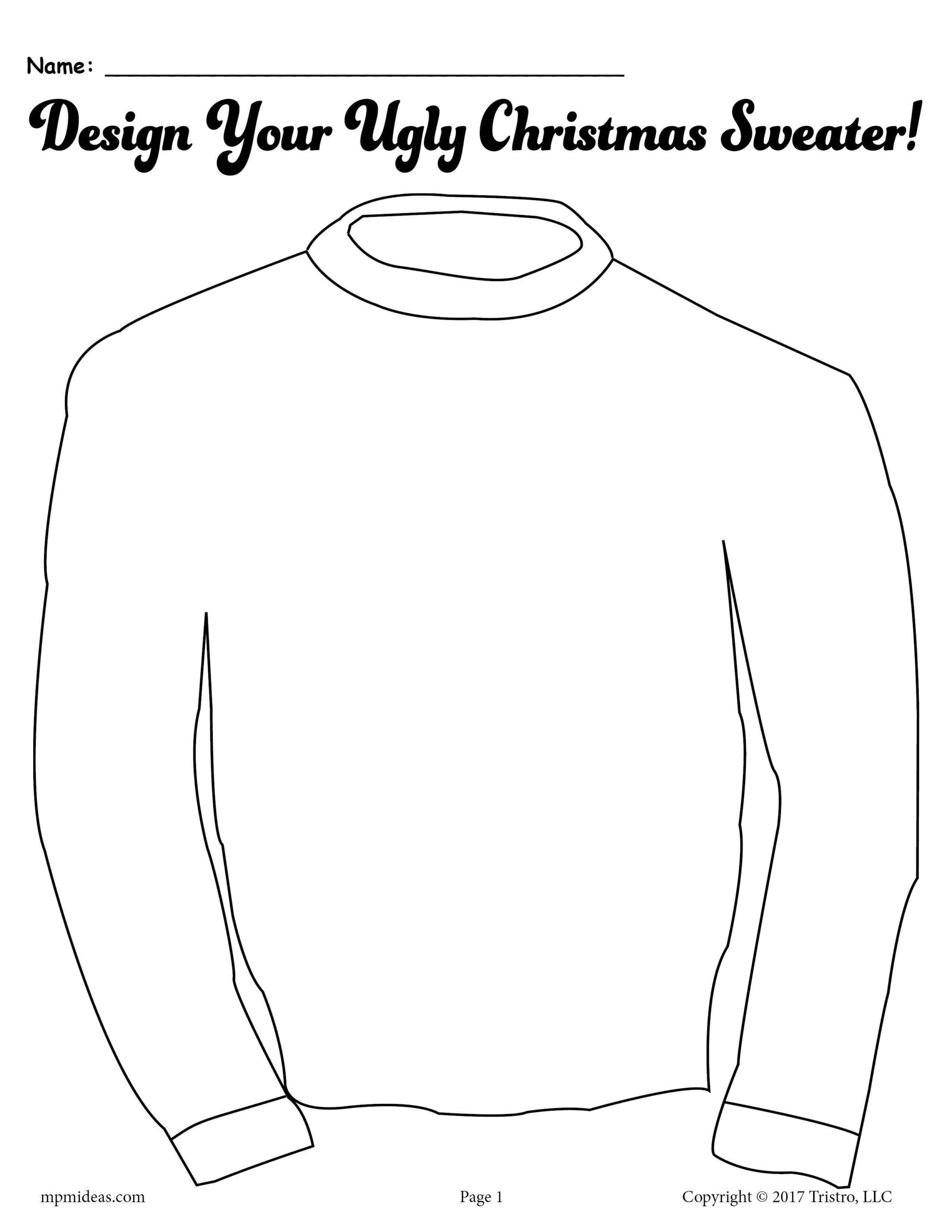 Christmas Sweater Template Shop On Pinterest