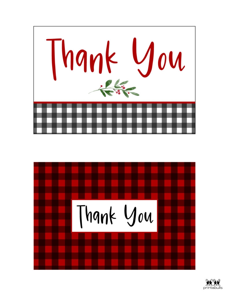 Christmas Thank You Cards 25 Free Printable Cards Printabulls