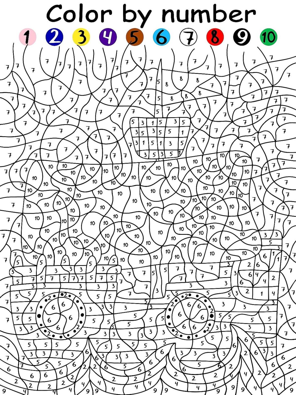 Color By Numbers Activity Pages For Kids Free Fun Coloring Pages That ...
