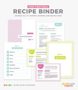DIY Recipe Book With Free Printable Recipe Binder Kit - Fillable Form 2025