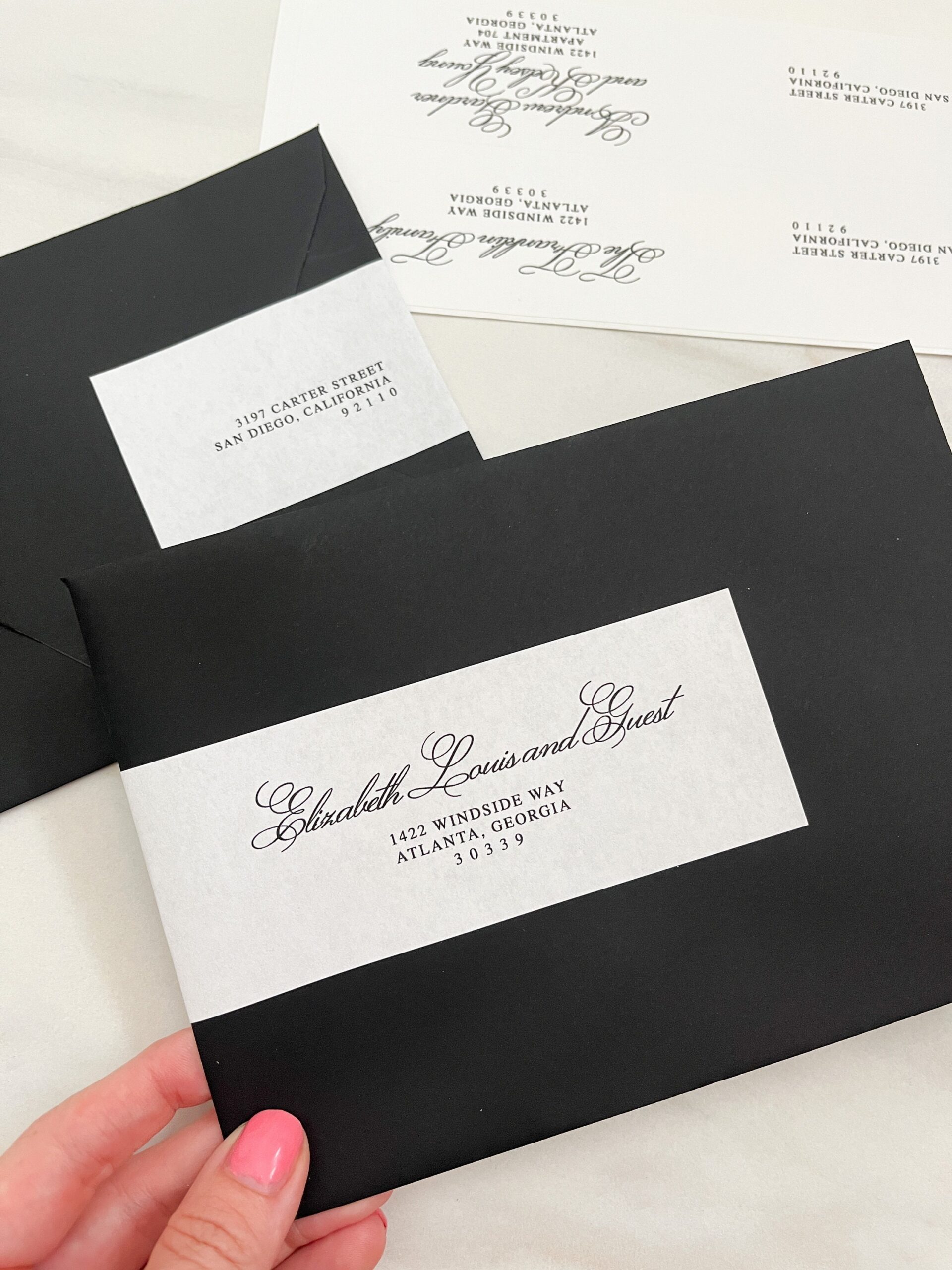 Diy Wedding Invitation Address Labels Printable Romantic Script Envelope Sticker Template Classic Wrap Around Guest Addressing Download Etsy