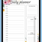 Download Printable Daily Hourly Planner With Flowers PDF