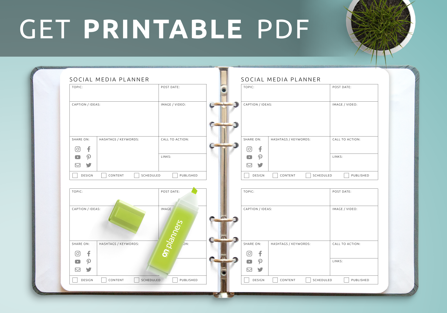 Download Printable Social Media Planner Template PDF