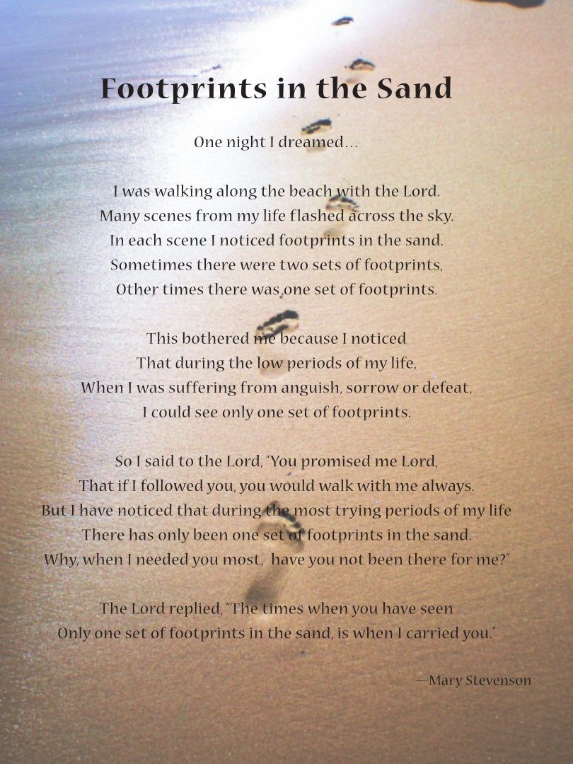 Footprints In The Sand Poem Printable
