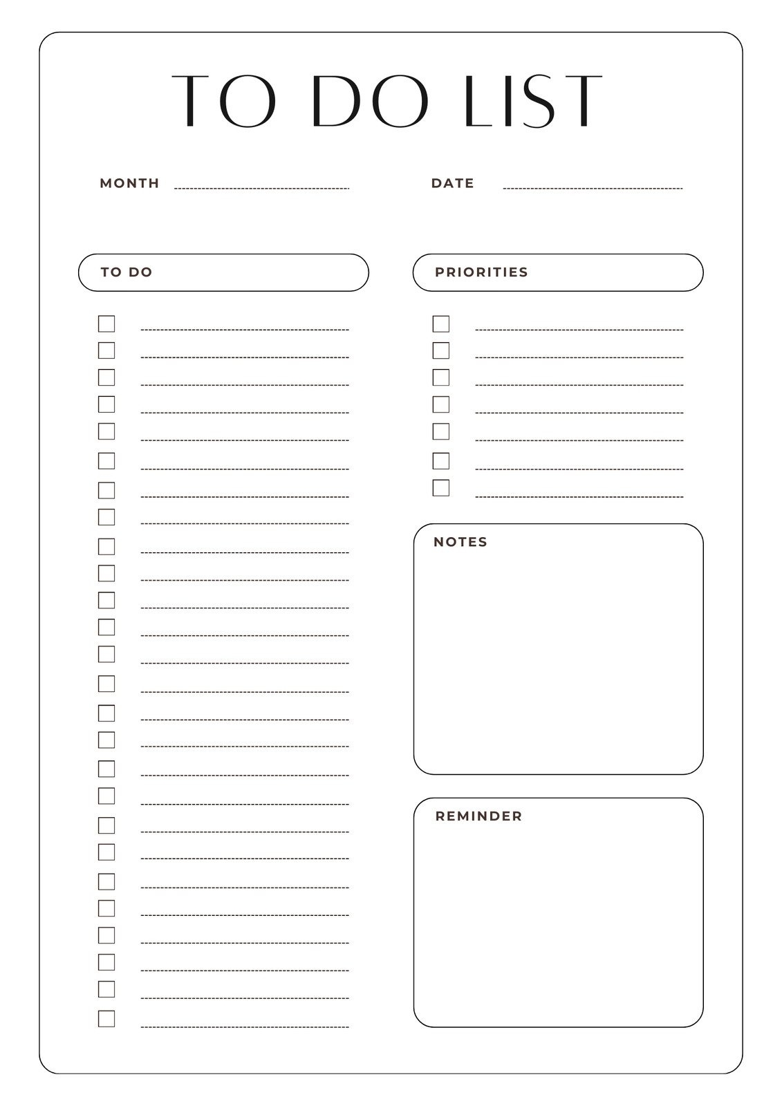 Free Printable To Do List Pdf