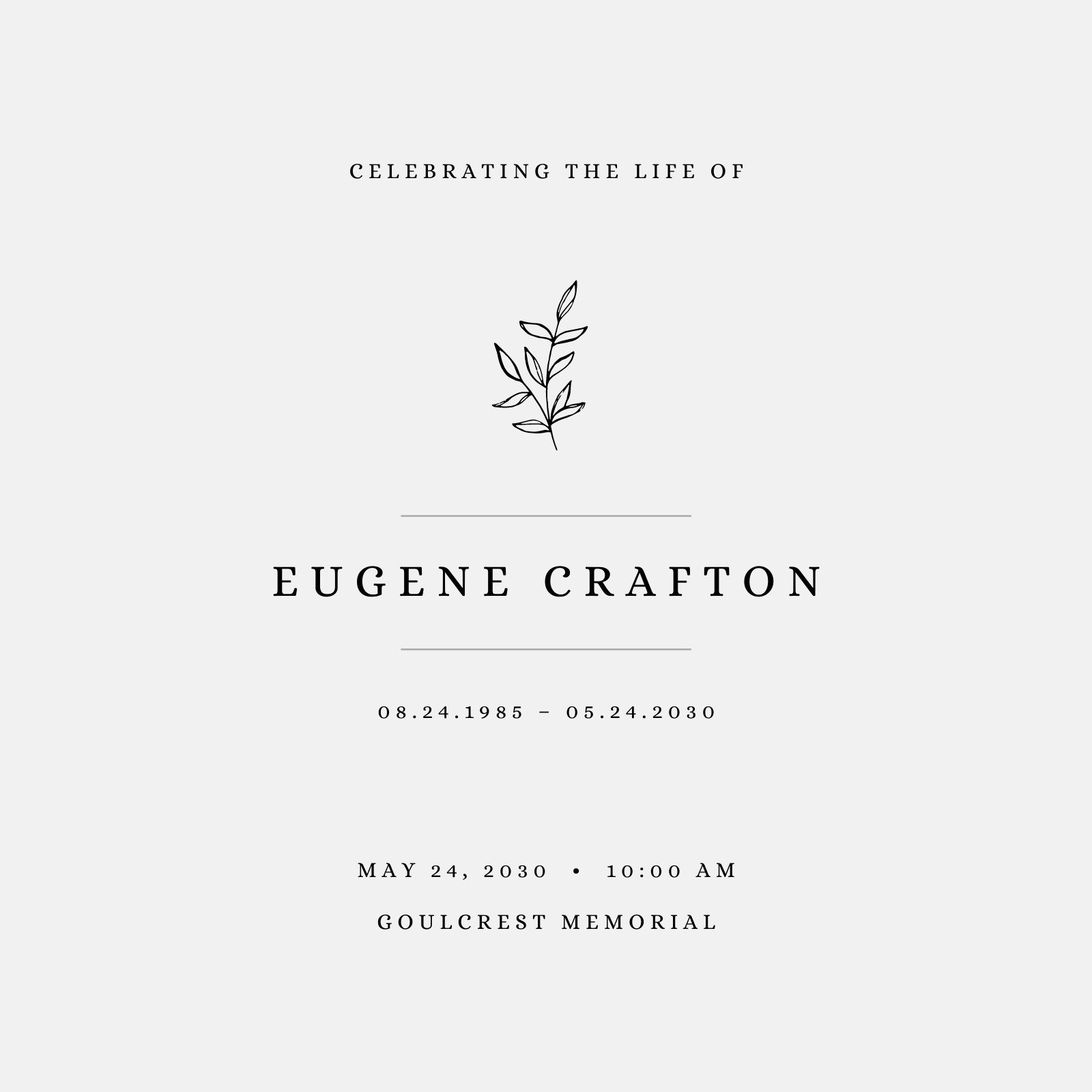 Template Free Printable Celebration Of Life Invitations