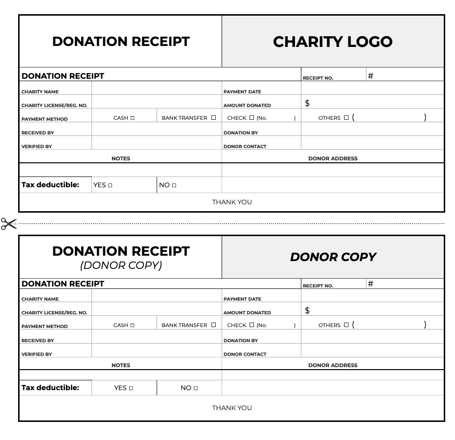 Free Printable Donation Receipt Template