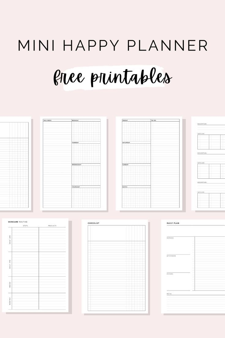 Free Mini Happy Planner Printables Happy Planner Printables Happy Planner Free Printable Ha