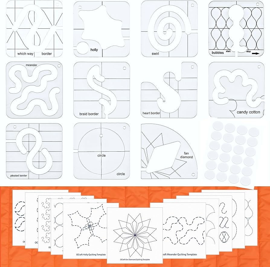 Free Motion Quilt Lineale Und Vorlagen 11 Quilt Vorlagen Niedriger Schaft Maschinen Quilt Vorlagen Freemotion Vorlagen Quilt Zubeh r Quilting Hinweise Amazon de K che Haushalt Wohnen
