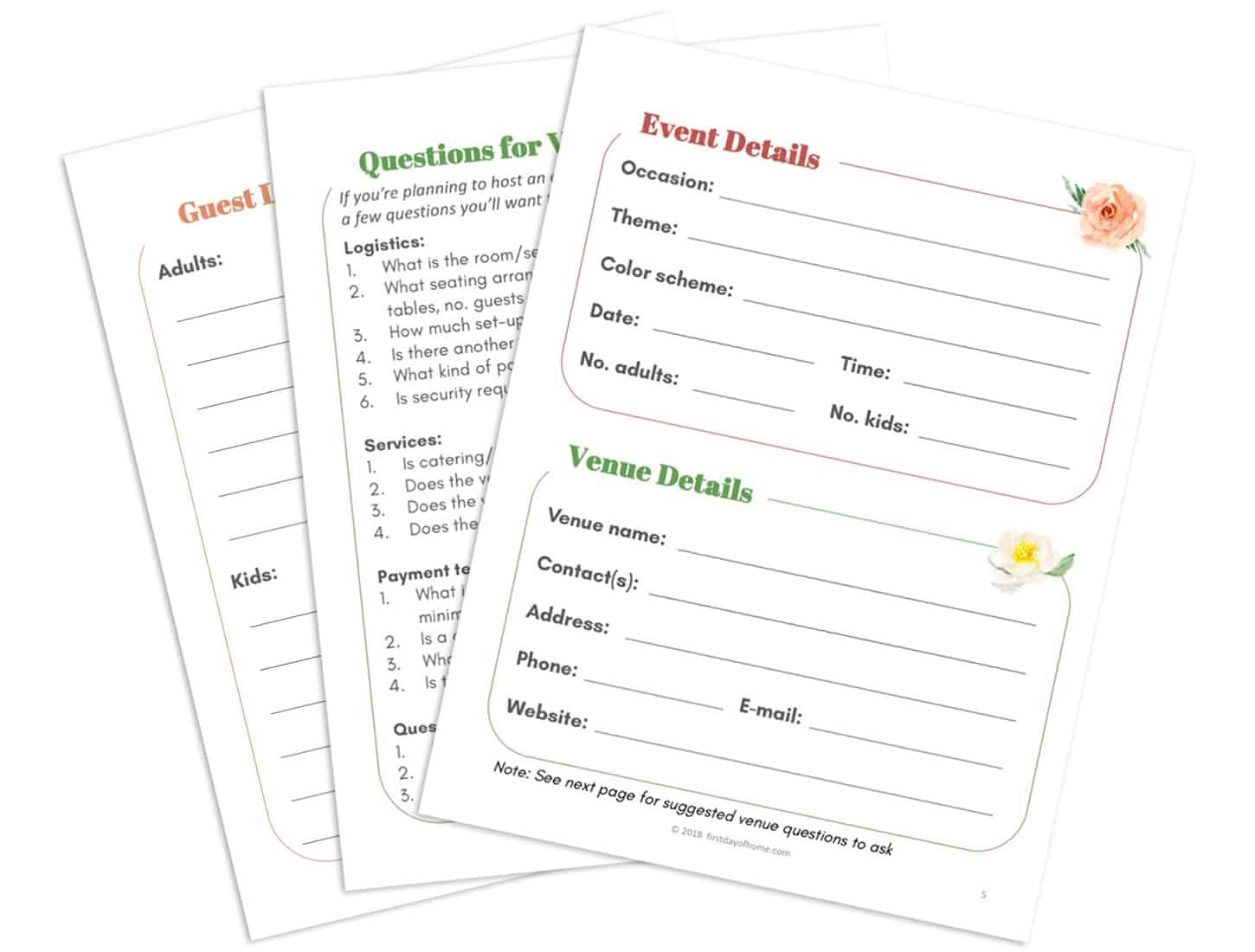 Free Printable Party Planner