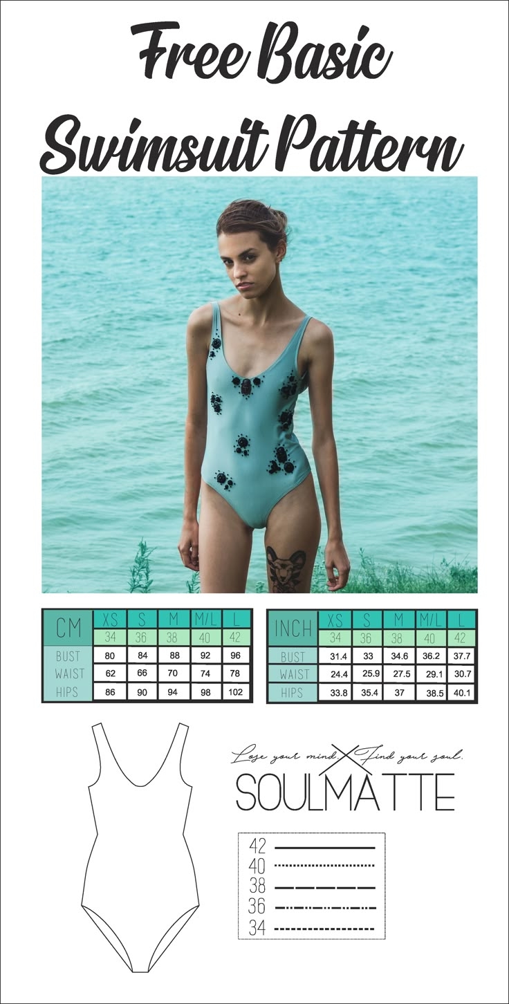 Free PDF Download Printable Basic Swimsuit