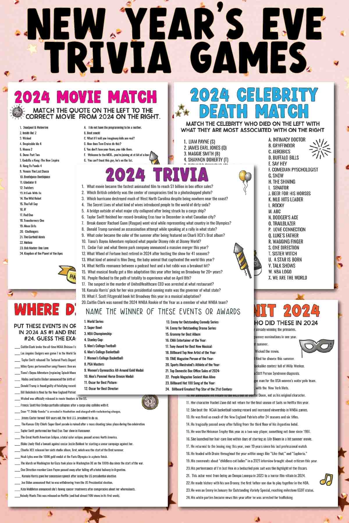 Printable New Years Eve Games