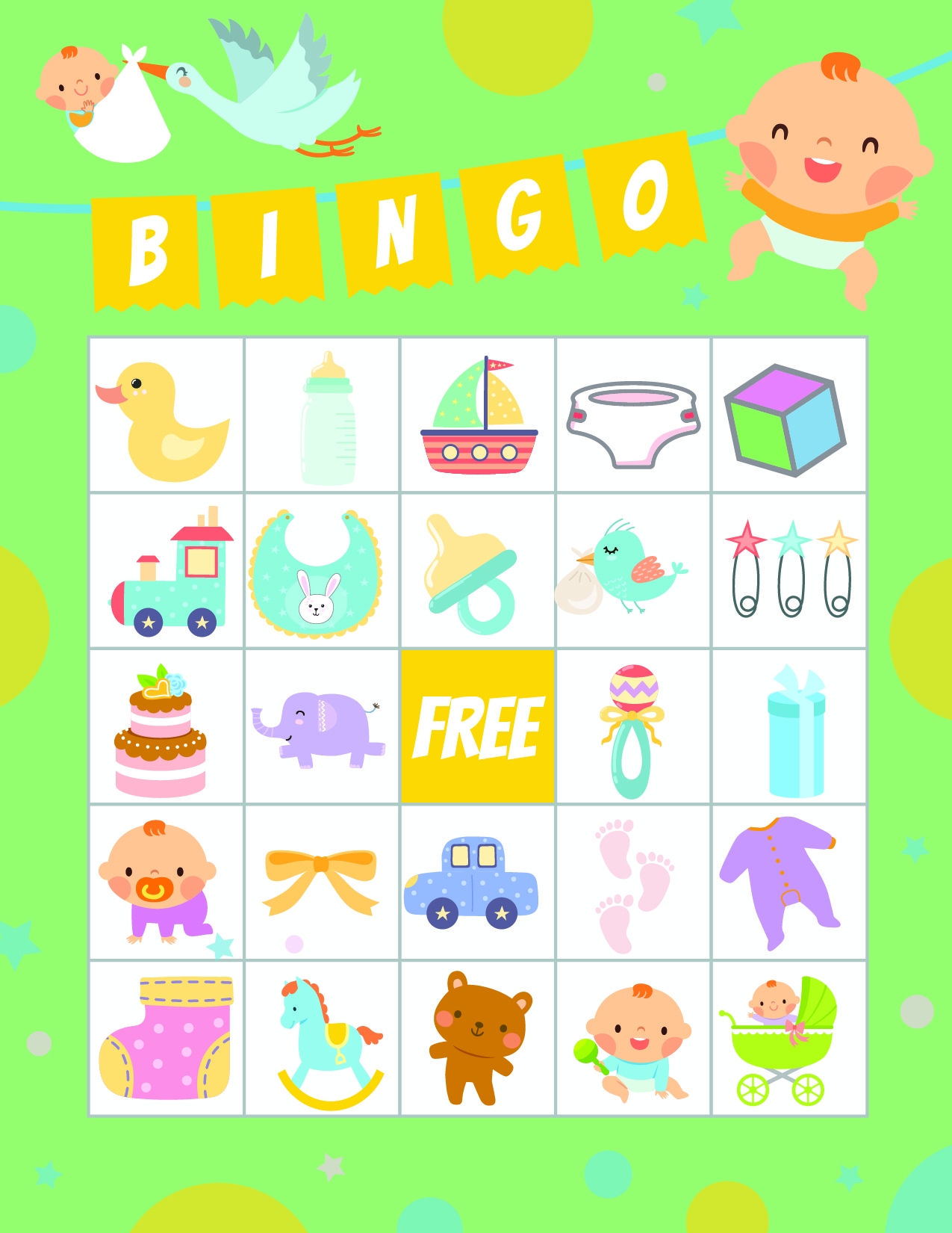 Free Printable Baby Shower Bingo Cards Pdf