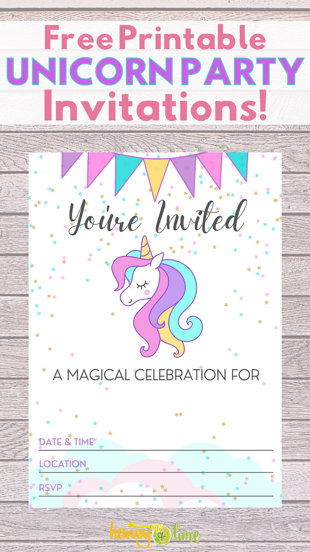 Free Printable Unicorn Party Invitations
