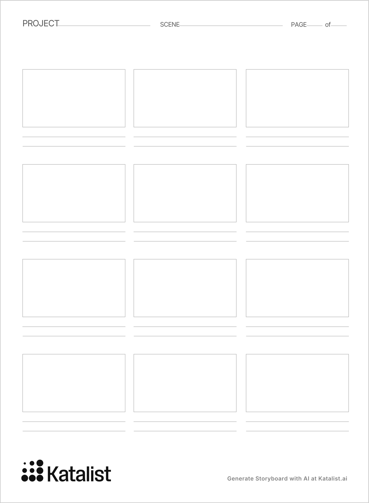 Printable Storyboard Template Pdf