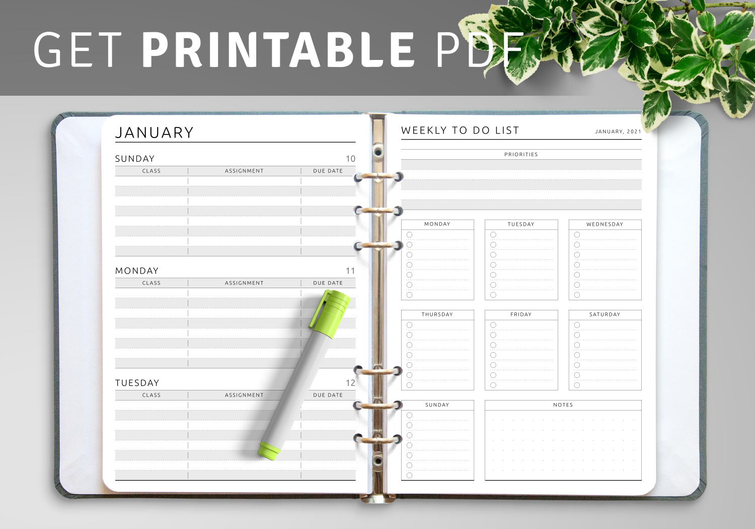 Mini Happy Planner Free Printables