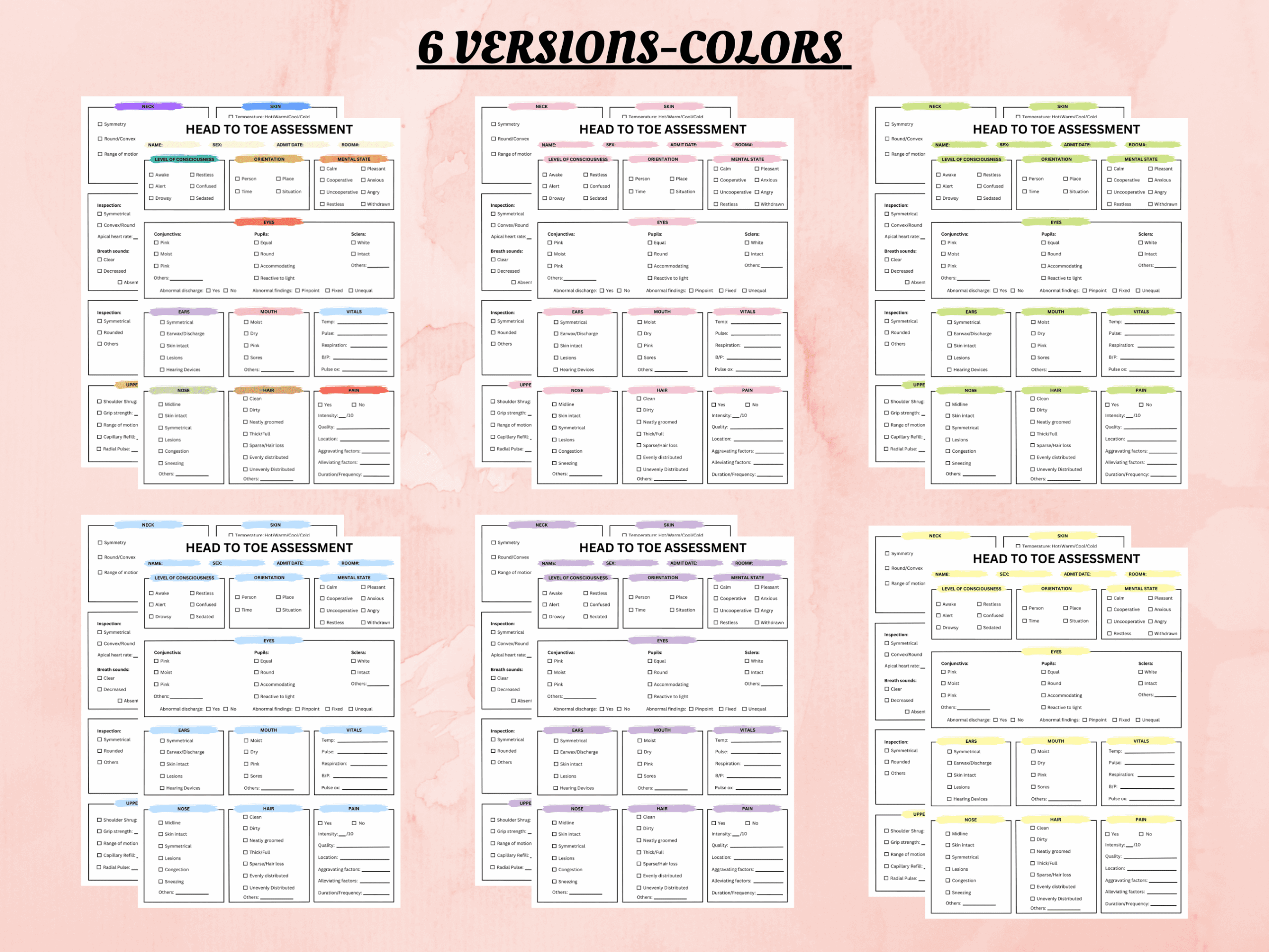 Head To Toe Assessment Nursing Template PDF
