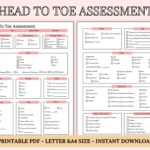 Head To Toe Assessment Template Nursing Checklist Nursing Student Notes Patient Assessment Template Health Assessment Class Etsy