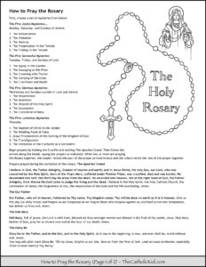 How To Pray The Rosary Coloring Page For Kids TheCatholicKid Fillable