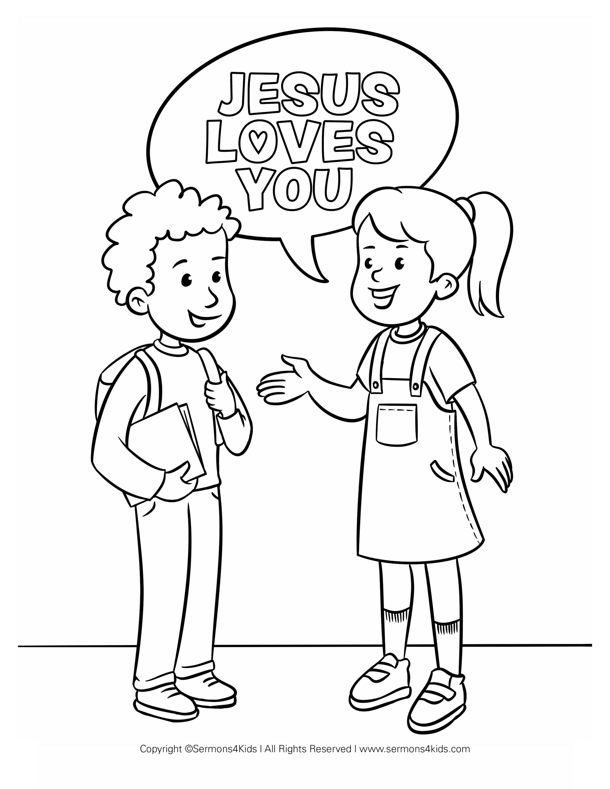 Printable Coloring Page Jesus Is My Friend