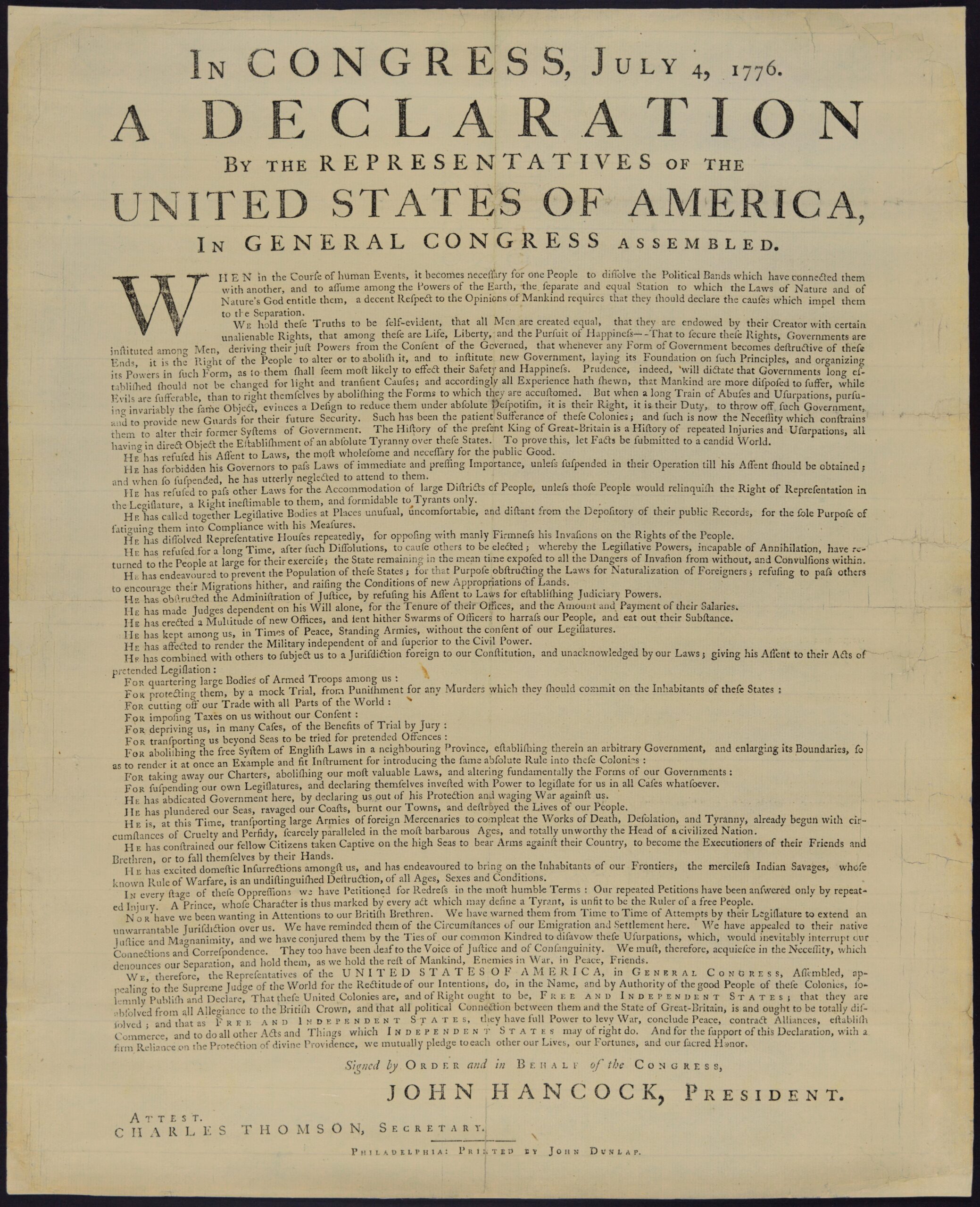 Printable Declaration Of Independence Pdf
