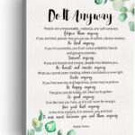 Inspirational Do It Anyway Poem On Canvas Framed Wall Art Decor For Living Room Home Office Motivational Canvas Poster Decorative Gift Amazon de Home Kitchen