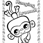 LPS Monkey Coloring Pages Littlest Brainrot