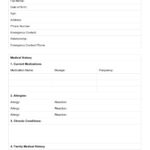 Medical Health Questionnaire Example Free PDF Download