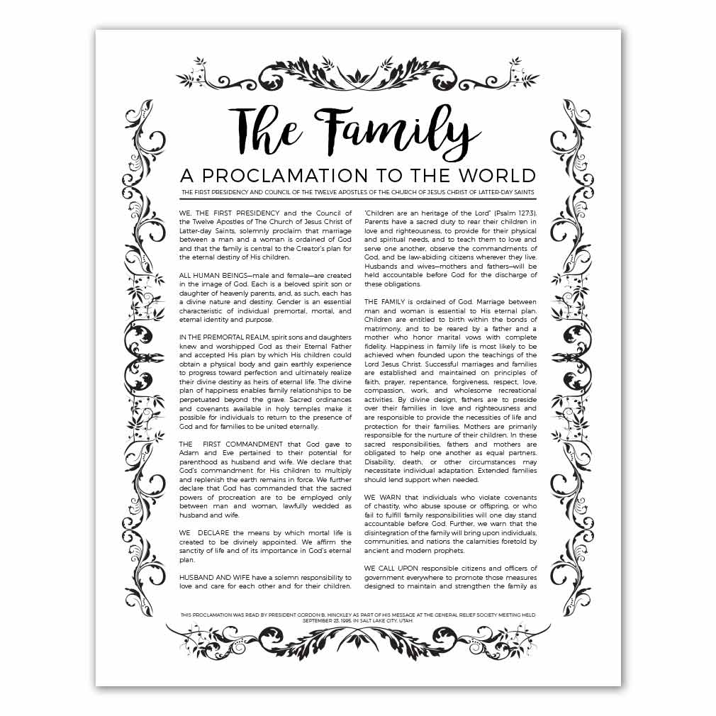 Organic Family Proclamation Digital Download In LDS Resources Handouts On LDSBookstore