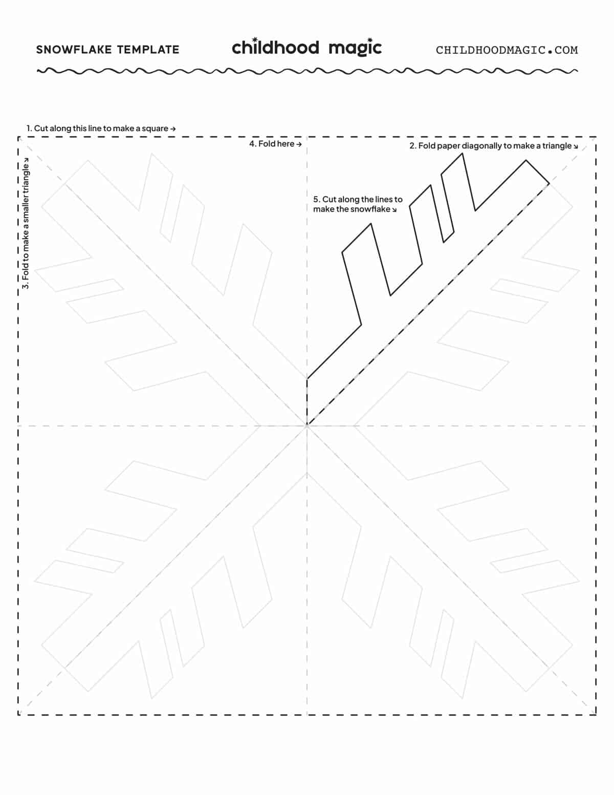 Simple Snowflake Template Printable