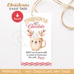 Printable Hot Chocolate Mix Gift Tags Reindeer Hot Cocoa Mix Tags Christmas Favor Gift Tags Holiday Gift Idea Hot Chocolate Treat Gift Etsy