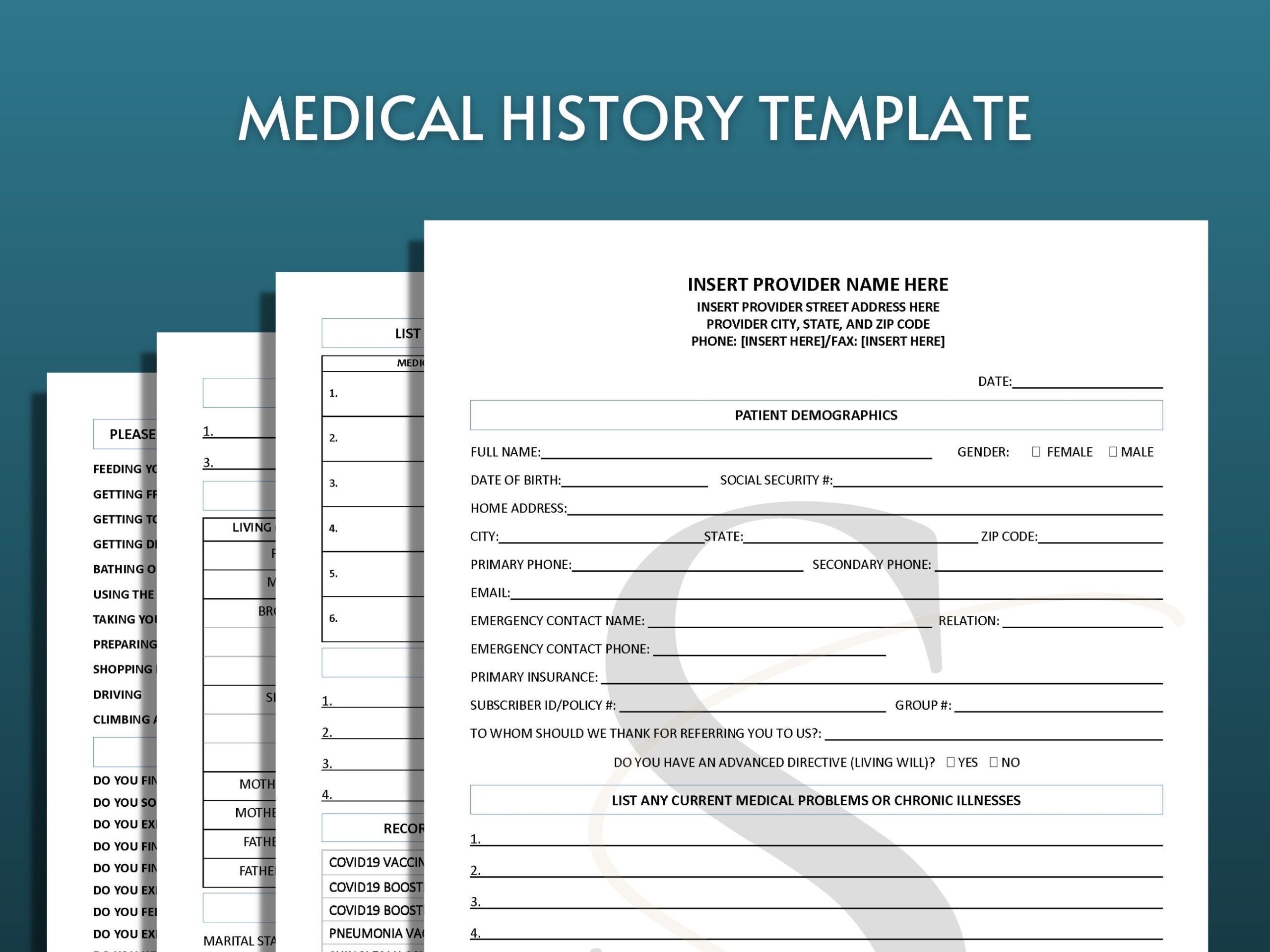 Printable Medical Questionnaire Template