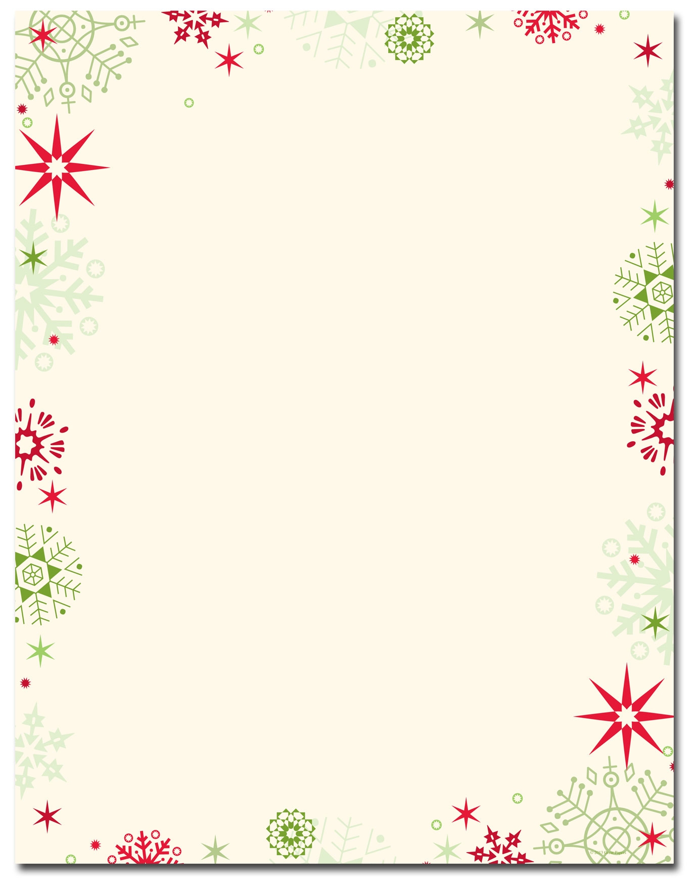 Free Printable Christmas Stationery Template